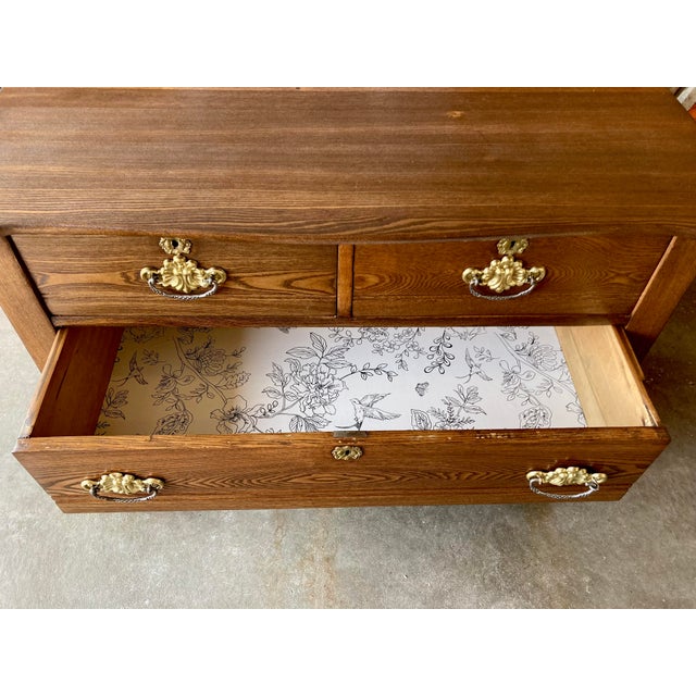 Antique Victorian Solid Tiger Oak Chest of Drawers For Sale - Image 9 of 11