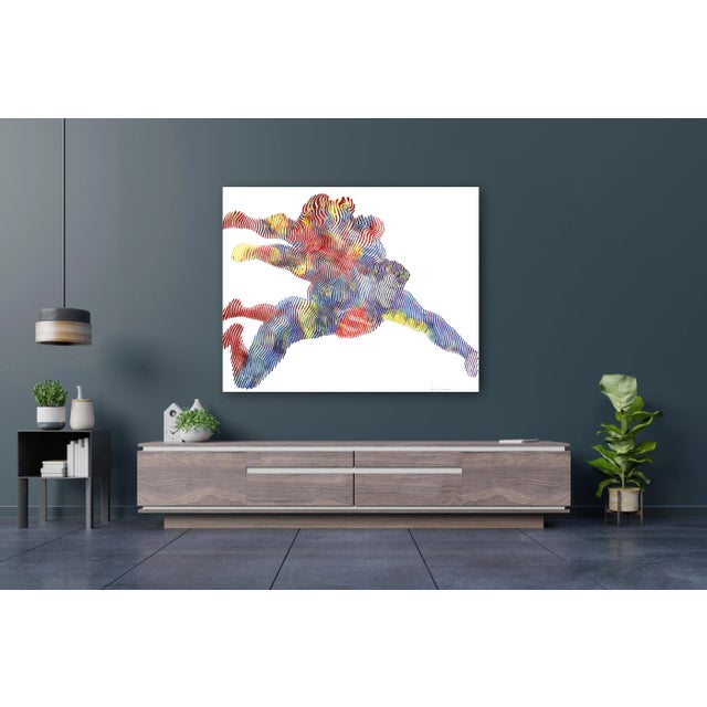 Blue "Superman My Hero Forever" Original Artwork by Virginie Schroeder For Sale - Image 8 of 10