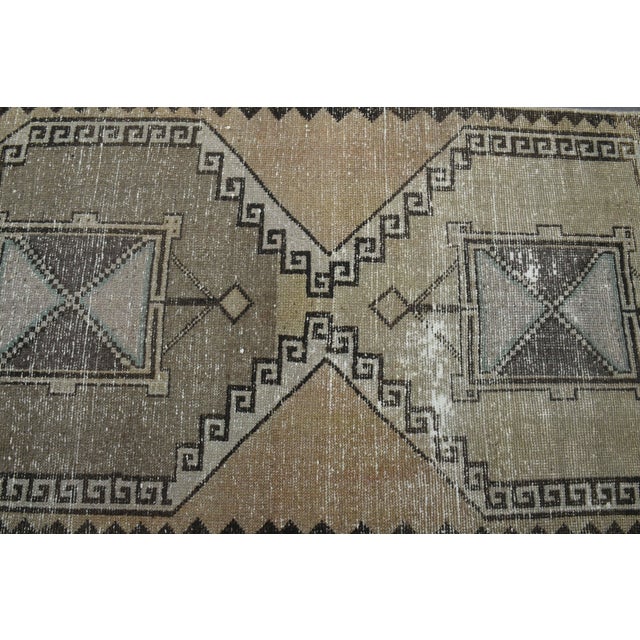 1970s Vintage Handmade Wool Cotton Turkish Beige Area Rug For Sale - Image 11 of 11