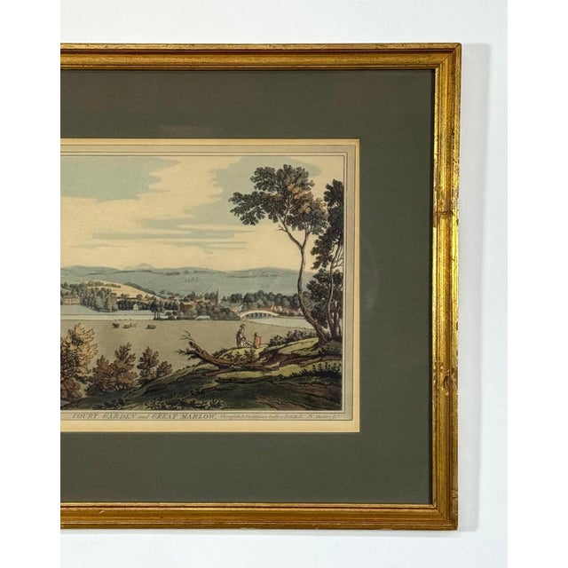 Late 18th Century Antique 1793 Hand-Colored Aquatint – "Court Garden & Great Marlow" by j.c. Stadler For Sale - Image 5 of 12