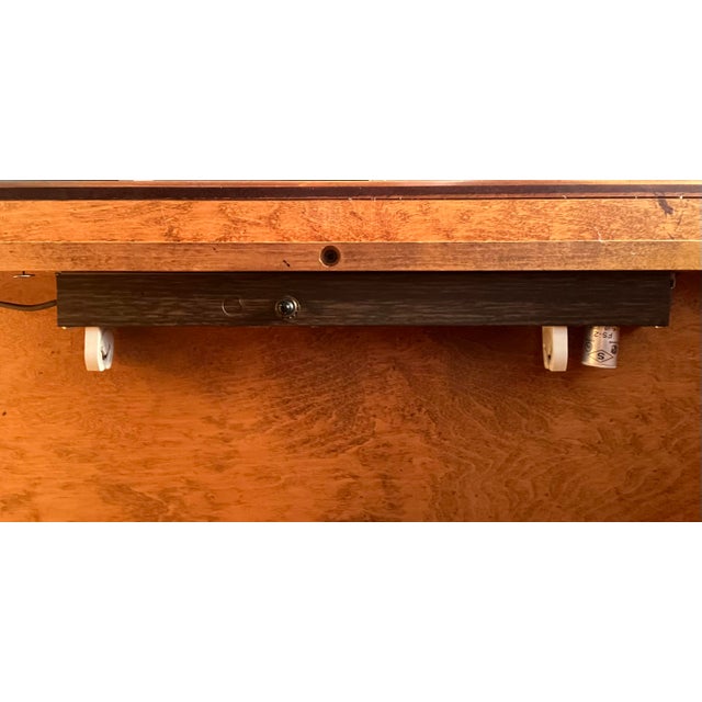 1980s Hickory Kaylyn "Gear" Mahogany & Birdseye Maple Bar Cabinet Storage Cabinet and Foot For Sale - Image 10 of 16