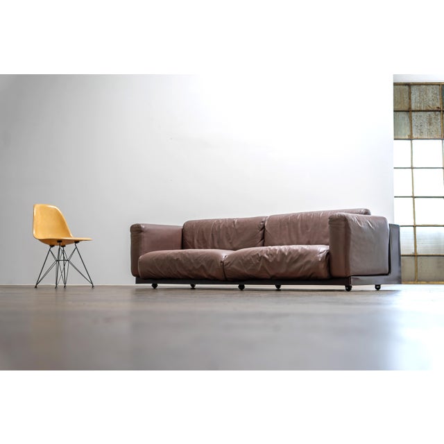 Mid-Century Modern Vintage Leather Sofa by Cini Boeri for Knoll International, 1960s For Sale - Image 3 of 13