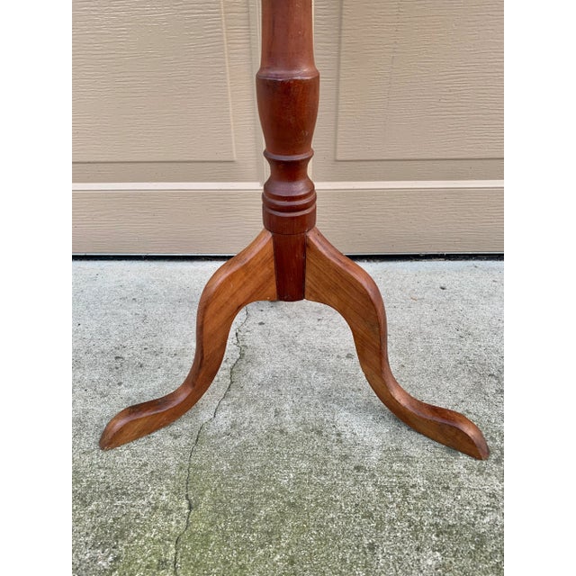 Brown Antique Georgian Cherry Candle Stand or Side Table, Mid 19th Century For Sale - Image 8 of 11