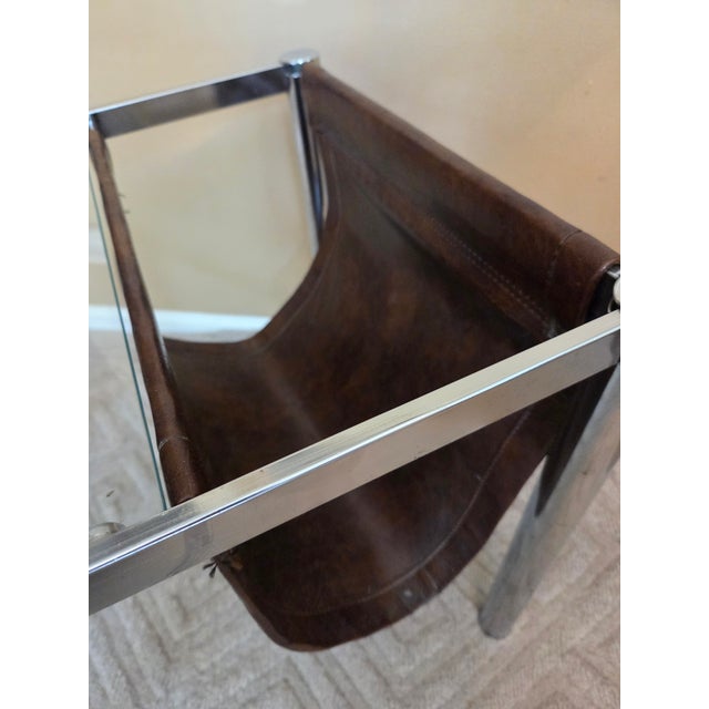 1950s Mid Century Modern Magazine Rack End Table For Sale - Image 9 of 10