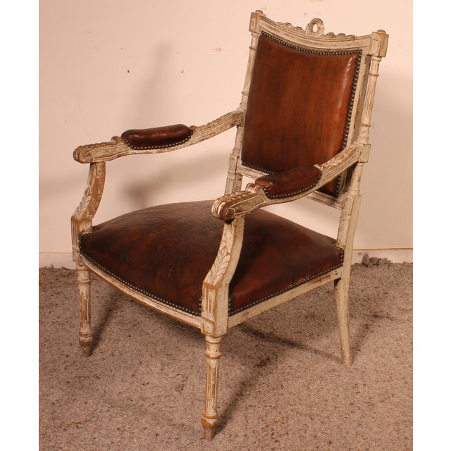 18th Century Louis XVI Armchair For Sale - Image 4 of 10