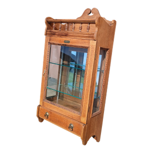 Antique Wall Hanging Barber Cabinet Quarter Sawn Oak Frank S Betz Co Chicago Usa