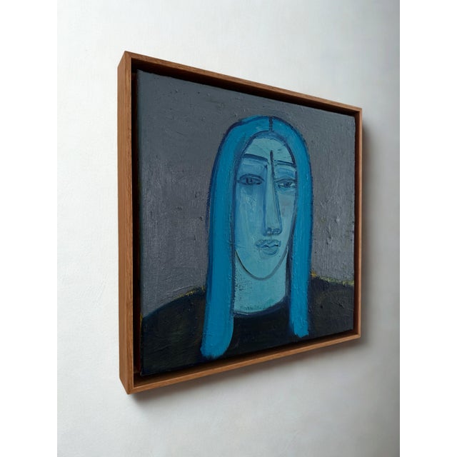 16x16, acrylic, oil on canvas. Framed in an oak floater frame. Ready to hang. Signed on the front and back. Certificate of...