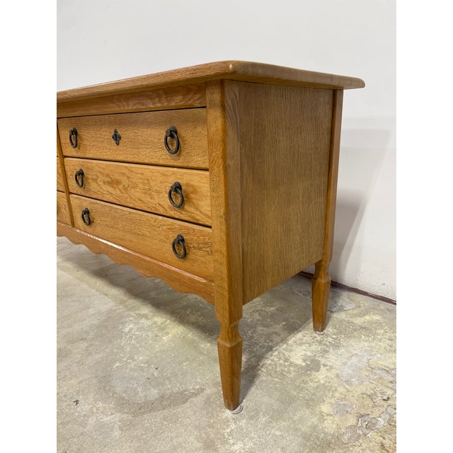 Henning Kjaernulf Danish Scandinavian Oak Rustic Dresser Henning Kjaernulf Attrib For Sale - Image 4 of 10