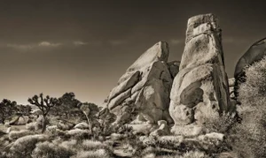 24" Signed Original Photograph by Glenn Daidone. Limited Edition Print on Archival Paper. Desertscape. Landscape. Desert. Twin Rocks