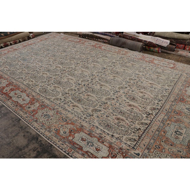 Hand knotted 10x17 geometric Persian rug.