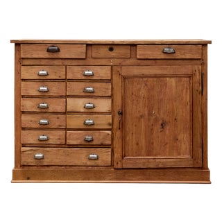 Antique Fir Wood Workshop Cabinet, 1930s For Sale