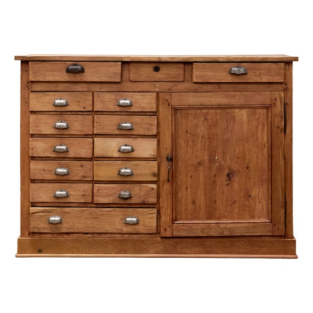 Antique Fir Wood Workshop Cabinet, 1930s For Sale
