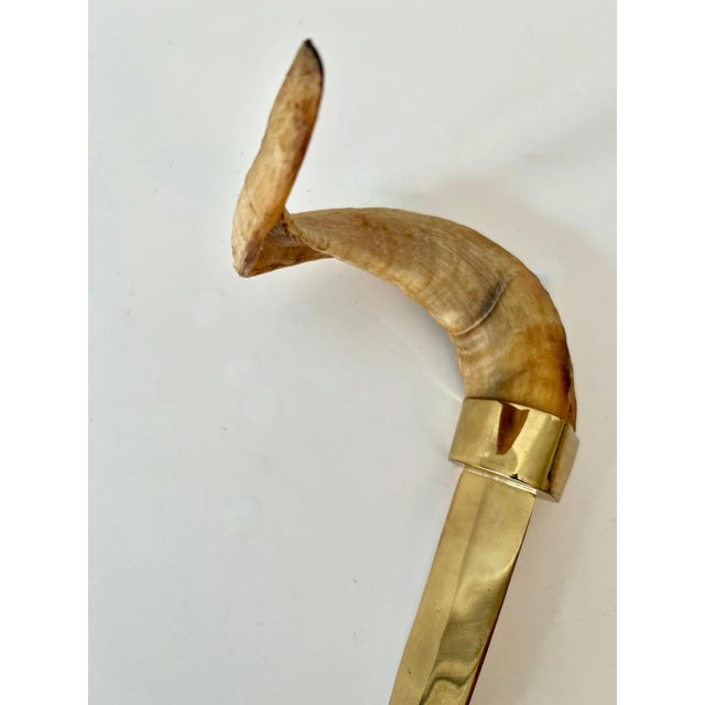 Contemporary Brass and Horn Letter Opener For Sale - Image 3 of 7