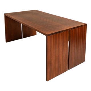 Substantial 6 Foot MCM Modernist Handmade Minimalist Custom-Made Studio / Gallery Dining Table in Walnut, Usa, C. 1980s For Sale