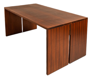 Substantial 6 Foot MCM Modernist Handmade Minimalist Custom-Made Studio / Gallery Dining Table in Walnut, Usa, C. 1980s