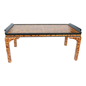 1990s Hand-Painted Faux Turtle Shell Coffee Table
