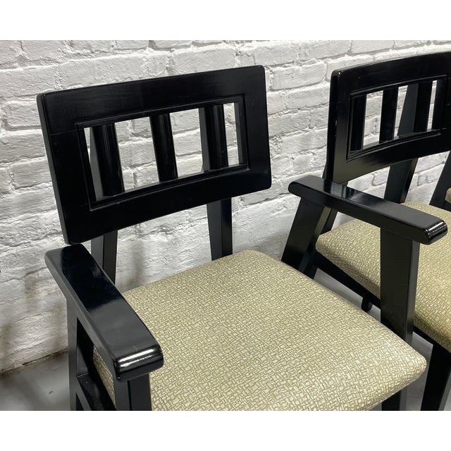 Ebonized Mid Century Modern Dining Chairs, C. 1950's, Set/4 For Sale In New York - Image 6 of 12