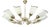 Mid-Century Modern Czechoslovak Brass and Glass 10-Arm Chandelier, 1960s For Sale