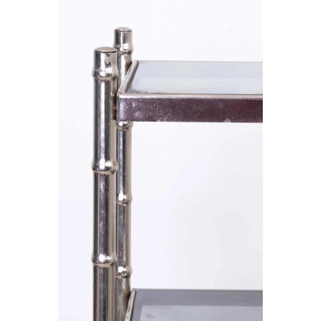Chrome Hollywood Regency Faux Bamboo Five Shelf Étagère For Sale - Image 9 of 11