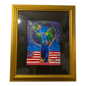 Peter Max Peace on Earth- Hand Signed - Mixed Media With Hand Embellishments