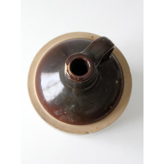 Ceramic Antique Stoneware Jug With Brown Glaze For Sale - Image 7 of 12
