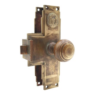 Vintage Bronze Philadelphia Civic Center Monolock Door Knob Set For Sale