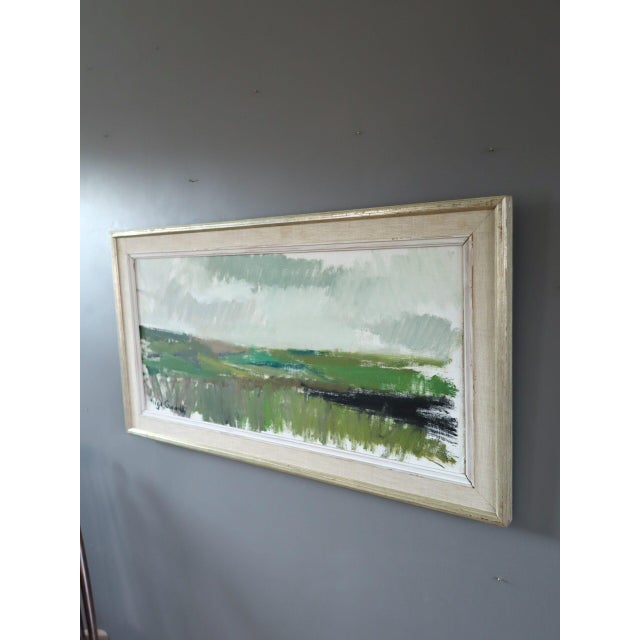 Mid 20th Century Mid-Century Modern 'Earth and Air' Vintage Swedish Original Abstract Landscape Oil Painting, Framed For Sale - Image 5 of 11