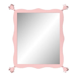 Fleur Home Carnival Iko Iko Rectangle Mirror in Authentic Pink, 39x51 For Sale