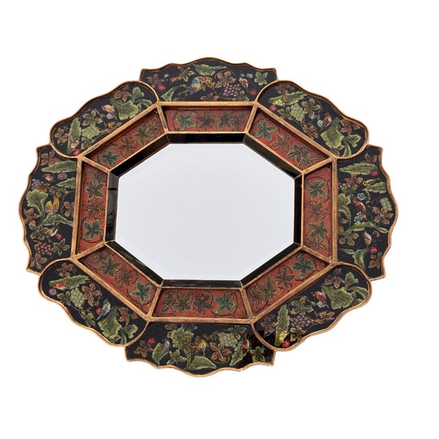 Robert M. Weiss Octagonal Mirror in Reverse Painted Frame For Sale - Image 10 of 11