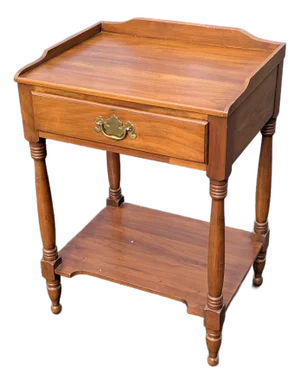 Henkel Harris American Colonial Cherry Wood Bedside Table, 1960s