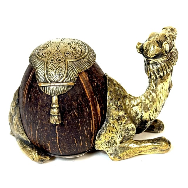 Franz Bergman Style 19th-Century Austrian Bronze & Coconut Camel Inkwell A rare and whimsical 19th-century Austrian...