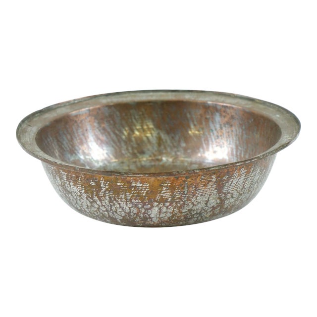 19th Century Hammered Copper Bowl For Sale