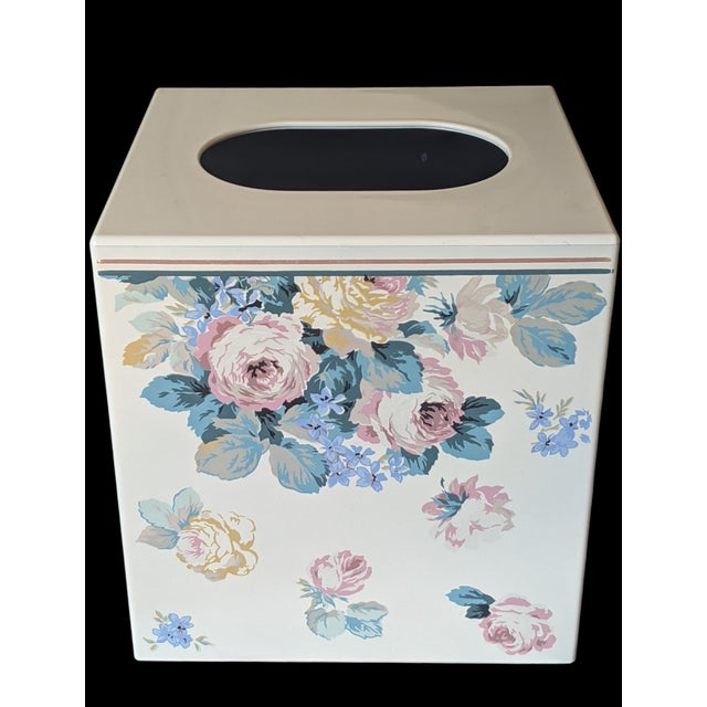 Shabby Chic Vintage Shabby Chic Cottage Style Floral Tissue Box Cover For Sale - Image 3 of 11