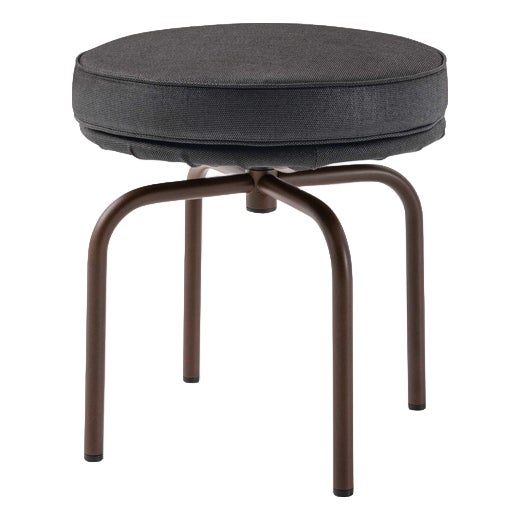 LC8 Outdoor Stool in Steel & Leather by Charlotte Perriand for Cassina For Sale