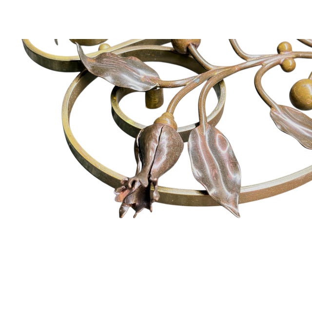 1900 Art Nouveau Brass and Copper Sconces With Antique Floral Irridescent Shades #2618 - a Pair For Sale - Image 14 of 14