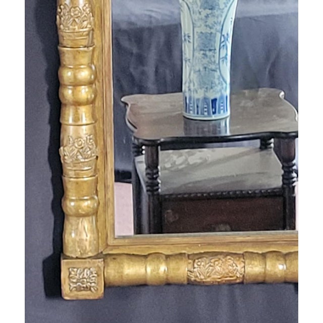 Antique 19th Century American Federal Gilded Wall Mirror Gold Wood Small Mirror For Sale - Image 12 of 12