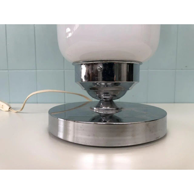 Italian Table Lamp in Glass and Steel, 1970s For Sale - Image 4 of 12