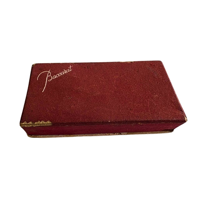 1950s 1950s Baccarat Cut Crystal Salt Cellars Salerons Pair With Original Box For Sale - Image 5 of 6