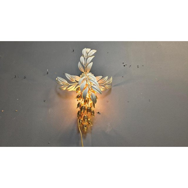 White Vintage Floral Wall Lamp from Hans Kögl, 1970s For Sale - Image 8 of 18