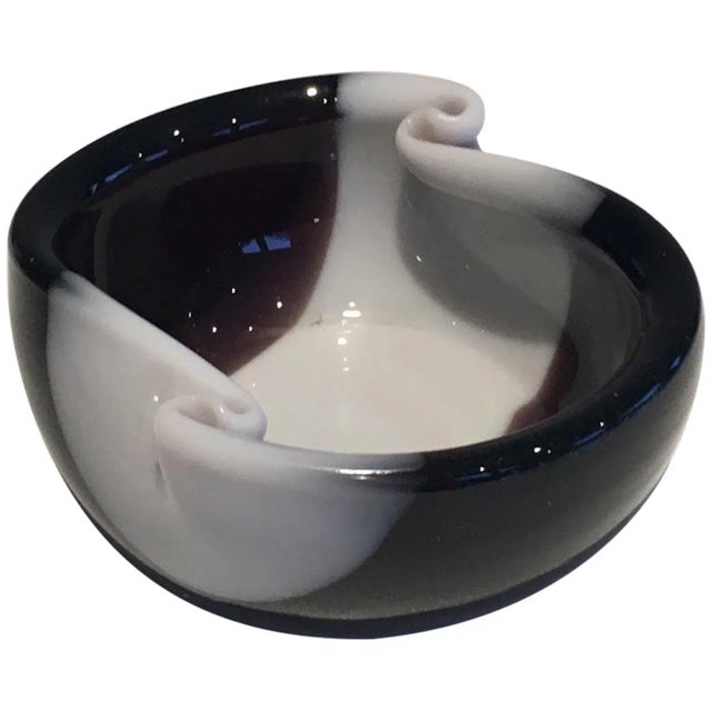 Circa 1970 French Bi-Color Glass Vide-Poche For Sale - Image 10 of 10