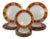 1970s Sango Cumberland Japanese Paprika & Gold Porcelain Dinnerware 15 Pieces For Sale