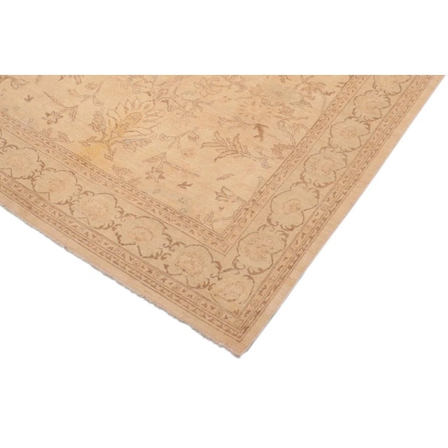 1990s Boho Chic Ziegler Tan Brown Hand-Knotted Wool Rug - 8'5'' X 10'9'' For Sale - Image 5 of 8