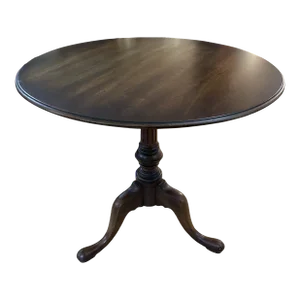 1960’s Walnut Georgian Tilt Top Table With Glass Top