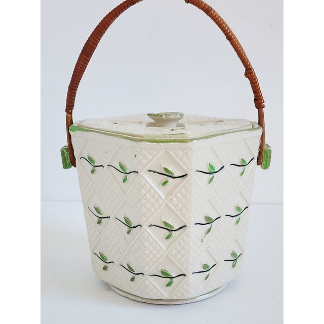 Wood Vintage Japanese Ceramic Cookie Jar For Sale - Image 7 of 12