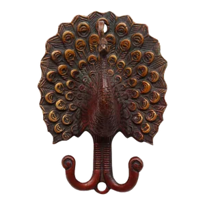 Dark Red Brass Peacock Wall Hooks