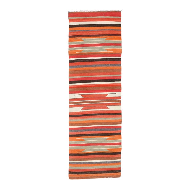 Mid 20th Century Vintage Striped Kilim Runner For Sale