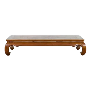 Chinese Qing Dynasty 19th Century Coffee Table with Chow Legs and Carved Apron