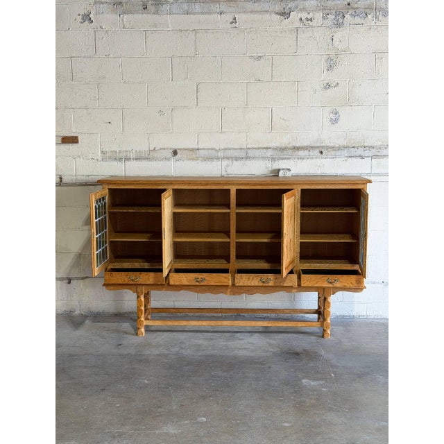 In Style of Henning Kjærnulf Oak Sideboard Сredenza 4 Drawers Denmark Mid-Century Modern 1960s For Sale In Los Angeles - Image 6 of 13