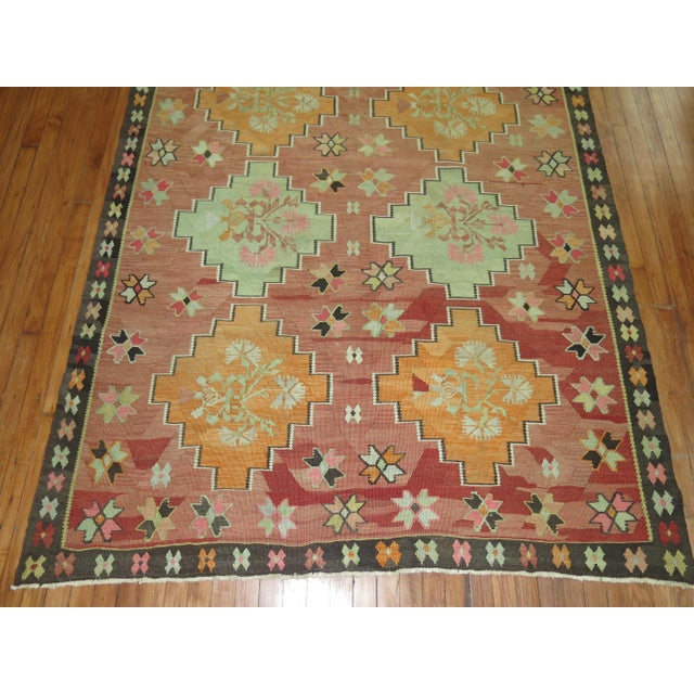 Rustic Vintage Turkish Kilim - 5'6" x 10'7" For Sale - Image 4 of 18