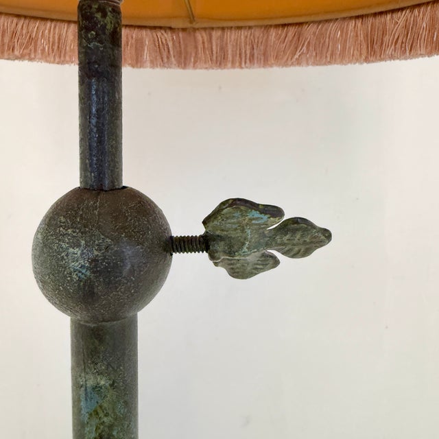 1940s Vintage Wrought Iron Floor Lamp in the style of Armand-Albert Rateau, 1940s For Sale - Image 5 of 13